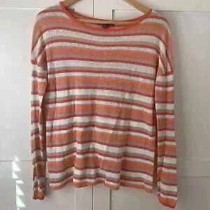 Tommy Bahama Linen Blend Striped Long Sleeve Leightweight Knit Shirt Sz XS